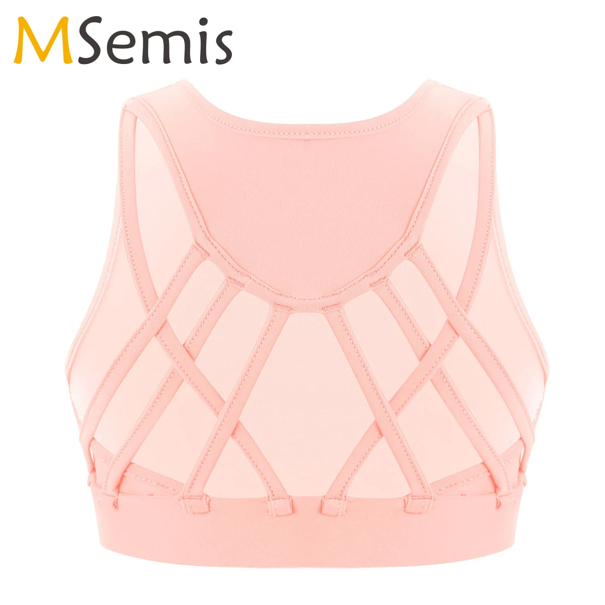 

Girls Kids Ballet Crop Tops Sleeveless Criss Cross Back Crop Tanks Bra Tops Crop Top for Ballet Dance Stage Performance Workout