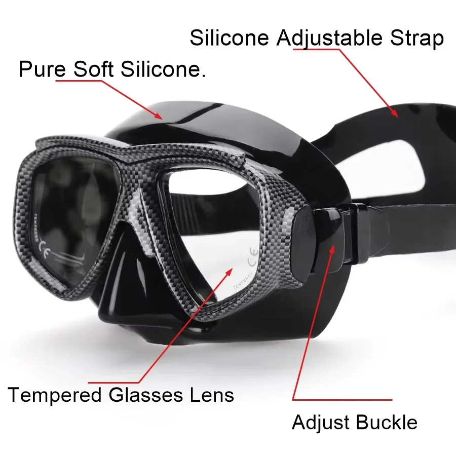 Myopia Scuba Diving Mask Tempered glass lenses Camouflage With antifog Spray For spearfishing Equipment Snorkel Skin