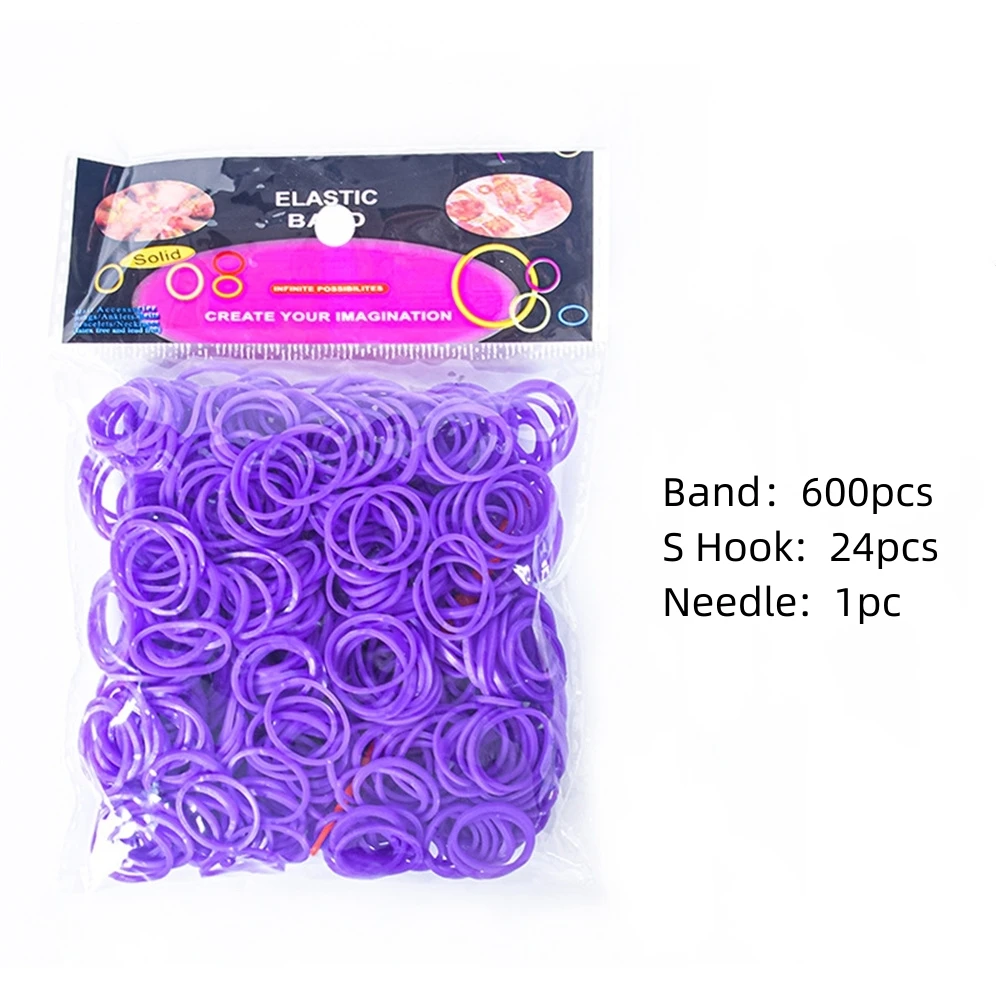 Rainbow Loom Crafting Kit: 600-Piece Rubber Band Refill with Hooks for DIY Jewelry and Accessories