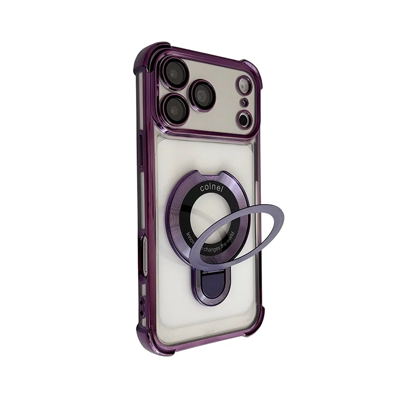 Magnetic Phone Case with Anti-Drop Lens Protection and Folding Bracket