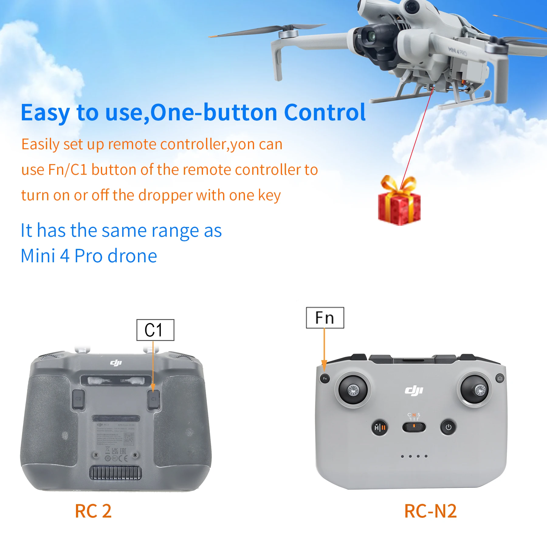 Suitable for DJI MINI 4PRO Thrower Drone Airdrop Aerial Airdrop System Dispenser Landing Gear Wedding Ring Thrower Accessories
