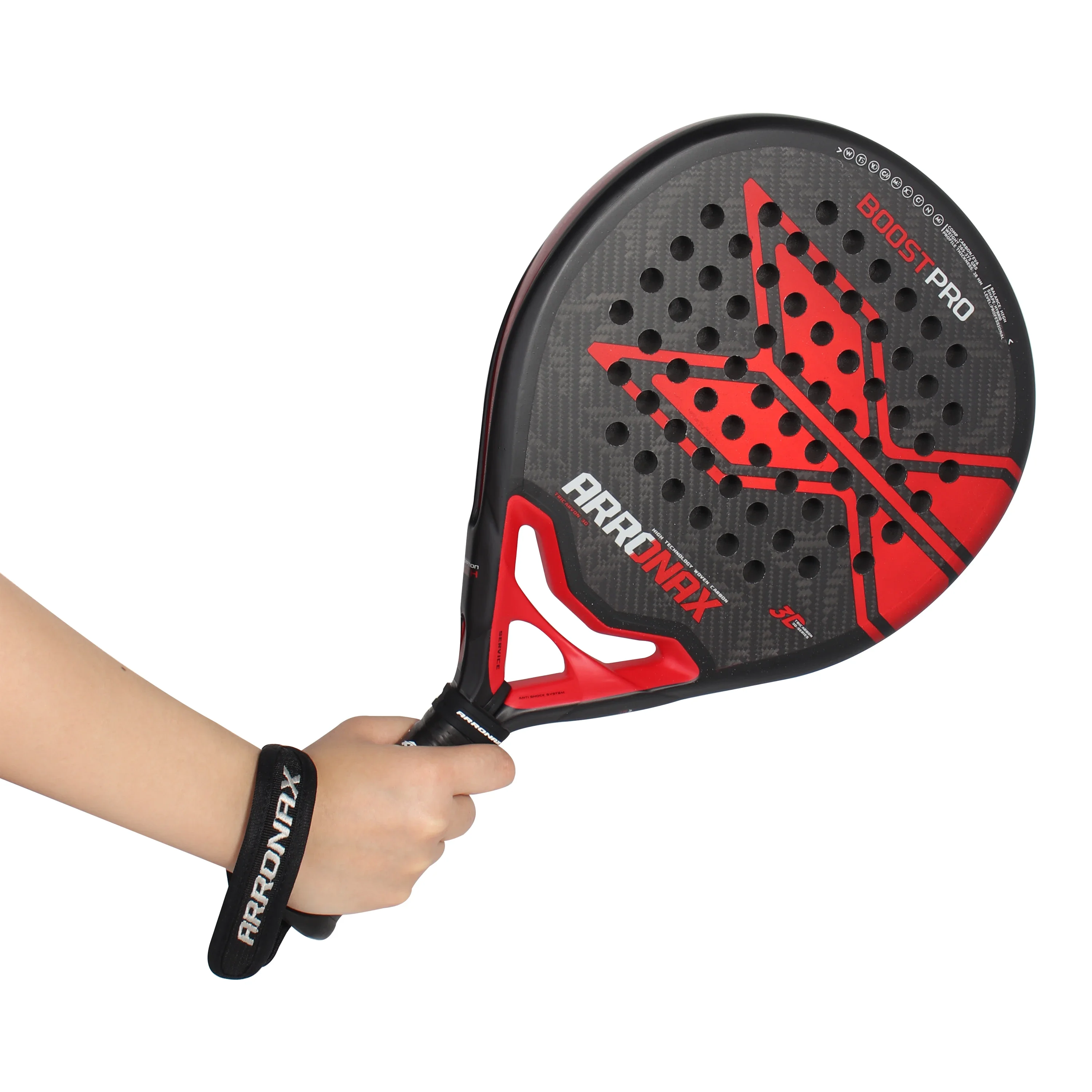 Padel racket carbon fiber soft EVA face without padle bag cover