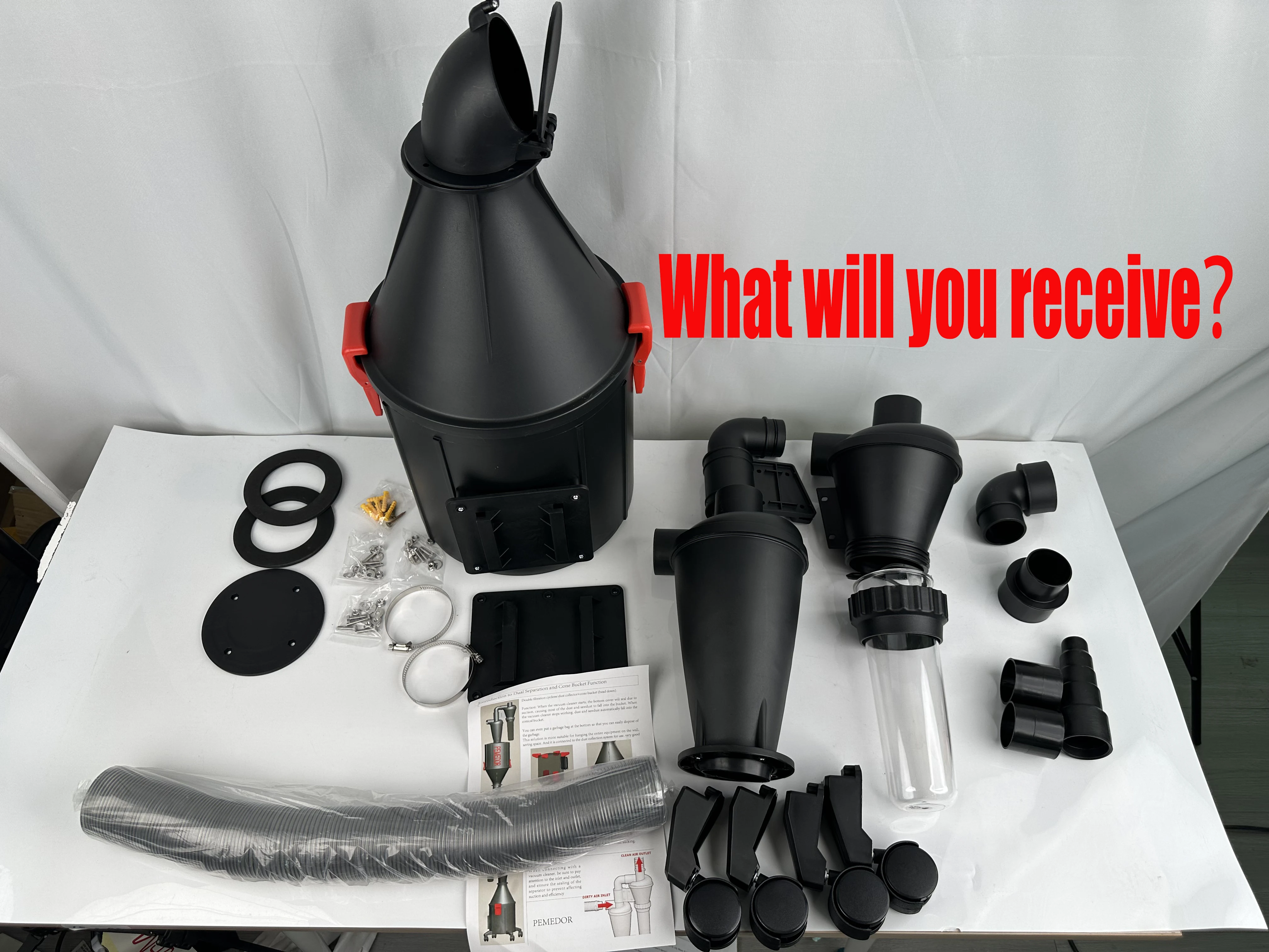 Cyclone Separation Vacuum Cleaner Wall Mounted Wheeled Modes Dust Collector Woodworking Tools Contractor Polish Pollen Ash etc woodworking tools woodworking dust removal cover