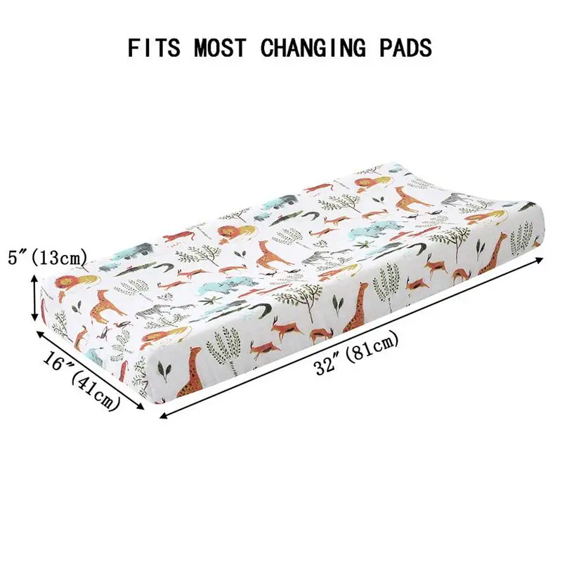 Diaper Changing Pad Cover Cotton Soft Breathable Changing Table Cover Waterproof Cute Print Patterns Diaper Table