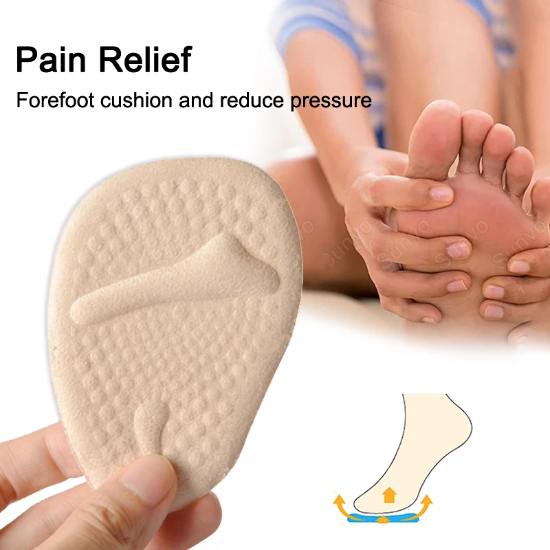 Shoe Insoles Forefoot Pad Pain Relief Half Size Shoe Pad for High Heels Women Slippers Sandals Anti-Slip Silicone Gel