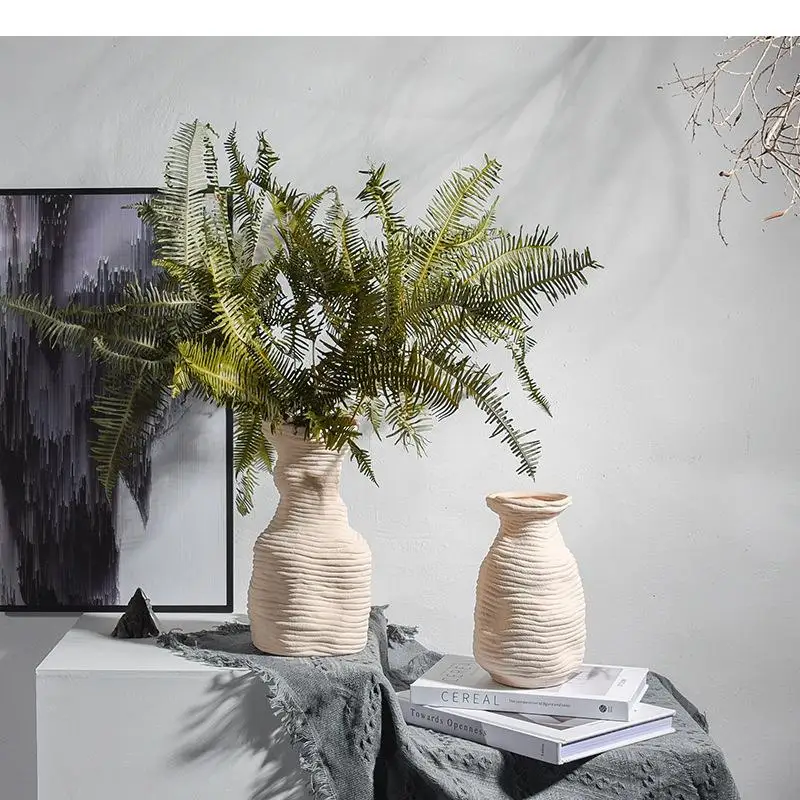 

Creative Pleated Ceramic Vase Desk Decoration Ornaments Artificial Flower Decorative Flower Arrangement Minimalist Floral Vases