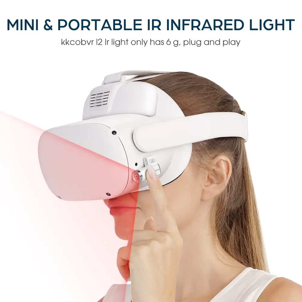 KKCOBVR i2 Ir Illuminator Infrared Compatible Pico 4 pro/Pico 4/Oculus Quest 2 Night Vision Game Enhanced Sensor Tracking vr infrared light