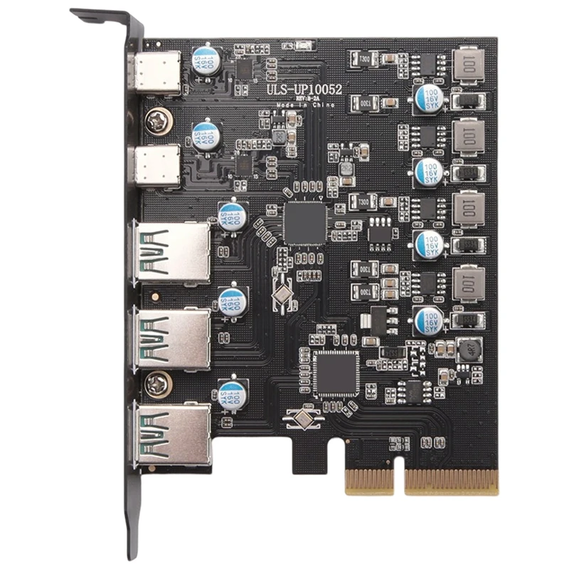 Pcie to usb 3 2 gen 2 card with 20gbps bandwidth 5 port 3x usb a 2x