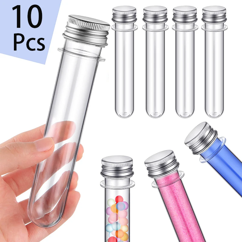 Clear Plastic Test Tubes 10Pcs 40ml Clear Bath Salt Tubes Test For Plants Scientific Experiments Candy Storage