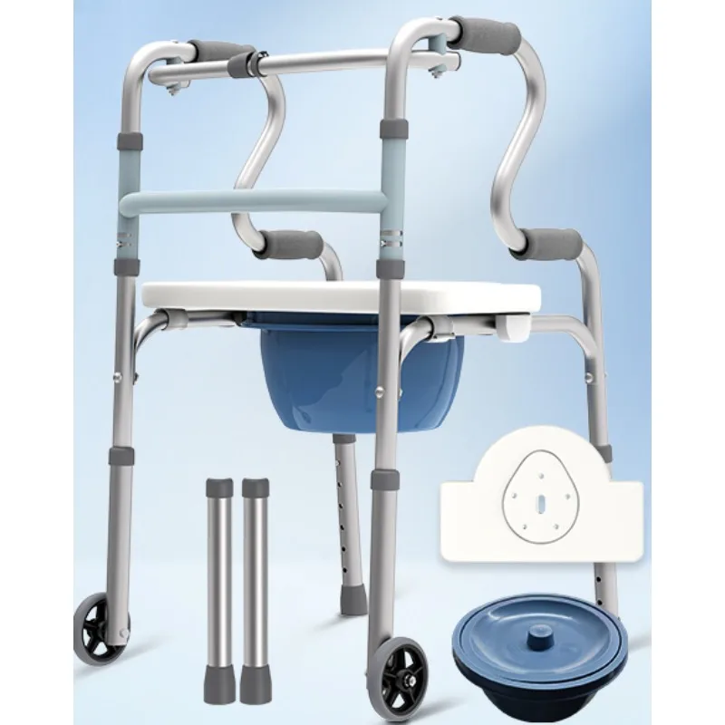 Walking aids for elderly people with fractures, assisted walking for disabled people, lower limb training with wheeled elderly crutches four legged multifunctional seats elderly crutches chairs anti slip walking aids and sitting crutches