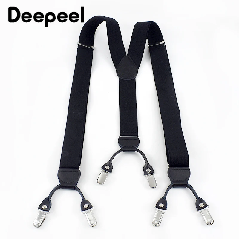 

1Pc Deepeel 3.5*120cm Mens Suspenders 6 Clips Elastic Men's Suspender Y-Type Male Jockstrap Business Adjustable Braces for Suit