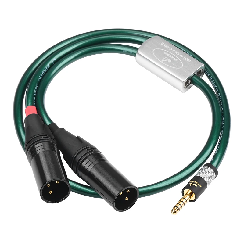 Cable de Audio Hifi 4,4mm a 2XLR plateado 4,4mm equilibrado a Dual 3pin XLR equilibrado Cable adaptador de Audio para Mp3 DAC AMP