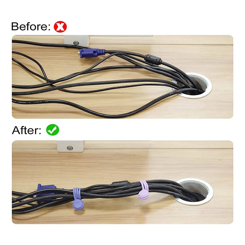 20 PCS, 7.48 Inch Magnetic Cable Holder Cable Ties Management Clips Cord Organizer Magnet Clips Cord Organizer