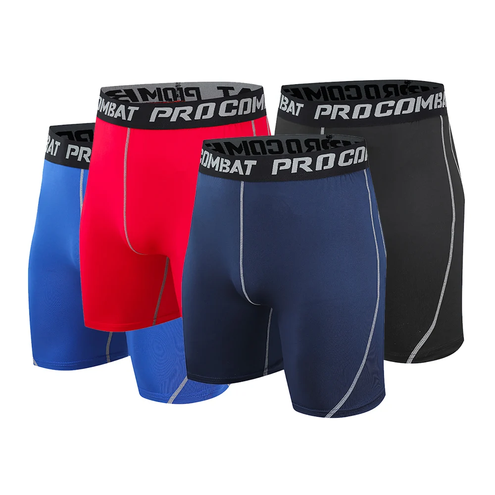 Men Run Marathon Compression Shorts Quick Dry Running Training Fitness Leggings Bodybuilding Tights Sports Men Gym Male