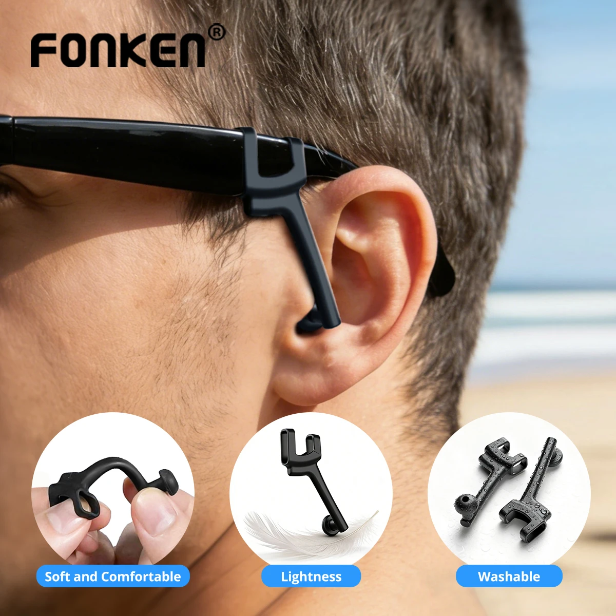 Sound Guide Verstärker für Matte Ray AR Smart Glasses: Silikon-Geräuschisolierung zur Reduzierung von Schallleckagen, Smart Privacy Ohrstöpsel