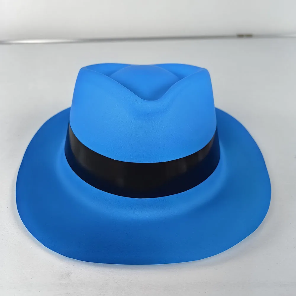 4/8/12/16/20pcs Party Neon Hats Color Plastic Formal Hats Gangster Fedora Hats Glow in The UV Light Party Decorations Supplies