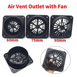 60mm 75mm 90mm Car Diesel Heater Conditioner Duct Air Vent Outlet with Fan Black For Eberspacher Propex Car Truck Camper VAN