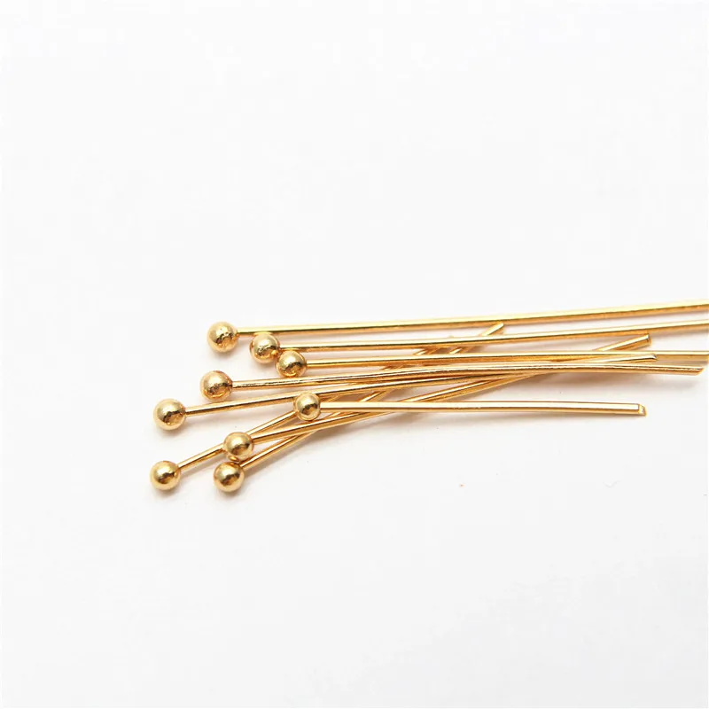 금 실버 도금 볼 헤드 핀, 316 스테인레스 스틸, 22, 25, 30mm, 쥬얼리 제작, 24 게이지, 10-50PCs/로트