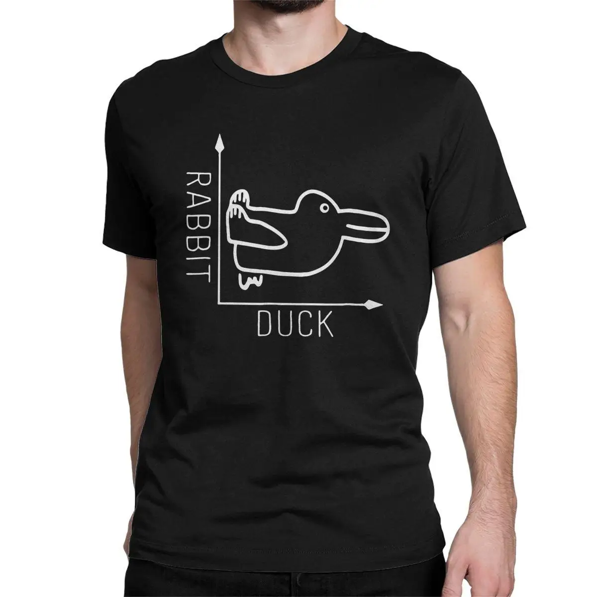 

Men T-Shirt Wittgenstein Brain Teaser Rabbit Duck Philosopher Humorous Cotton Tees Short Sleeve T Shirts Adult Clothing