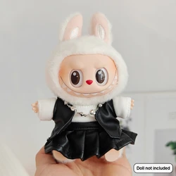 Mini Plush Doll Clothing Outfit - Flower Shirt, Leather Jacket, Skirt Set - No Dolls (23)
