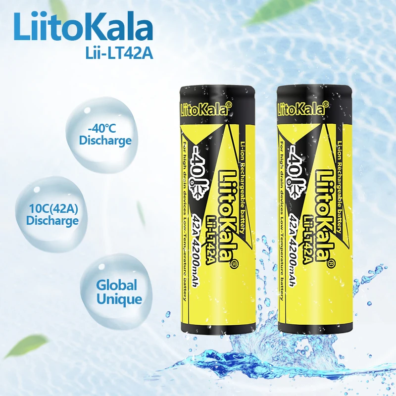Liitokala-bateria Recarregável para Aparelhos de Alta Potência Lii-lt42a 21700 4200mah 3.7v 10c Descarga 116 Pcs