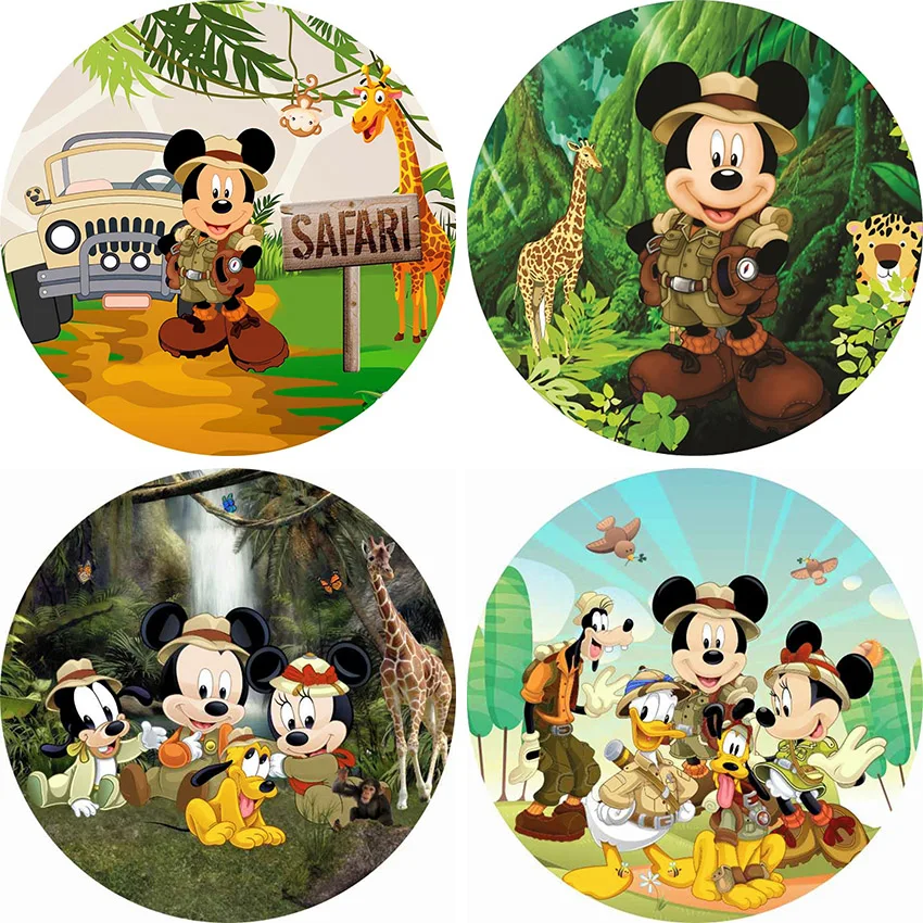 Safari-Birthday-Circle-Backdrop-Four-Ever-Wild-Mickey-Mouse-Jungle ...