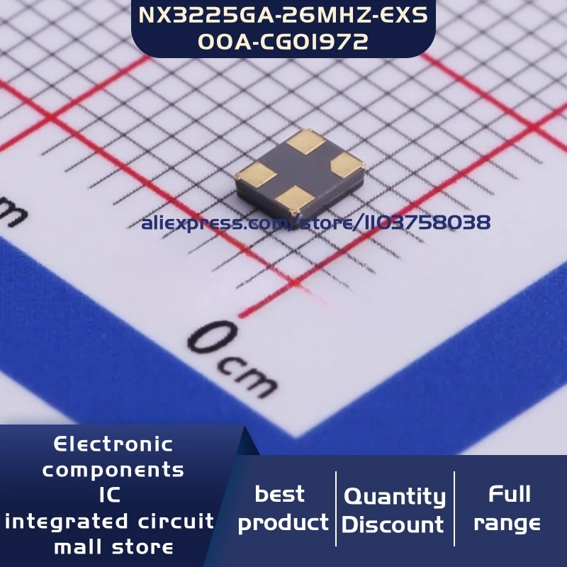 50개/묶음 NX3225GA-26MHZ-EXS00A-CG01972 26MHZ 10pF ±20ppm 3225 4P 크리스탈 발진기 공진기 4-SMD 재고 있음