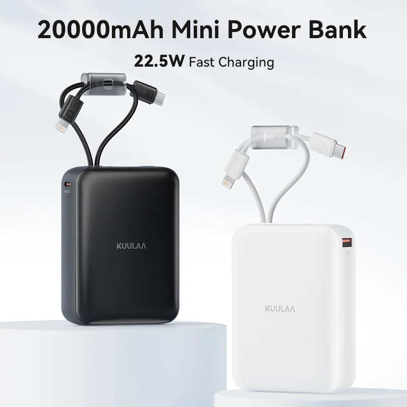 KUULAA 22.5 واط قوة البنك 20000 مللي أمبير شاحن مح...