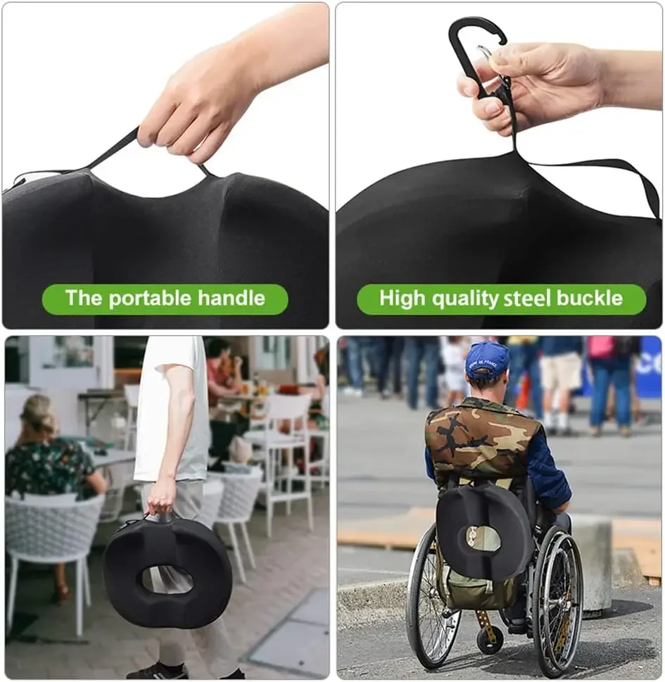 Donut Pillow Coccyx Seat Cushion for Prostate, Sciatica, Pelvic Floor, Pressure Sores, Pregnancy Perineal Surgery Postpartum R