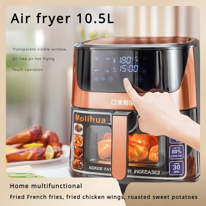 

Air Fryer 10.5L Large Capacity Visible Intelligent Electric Fryer, Barbecue Stove, Freidora De Air Household Multifunctional