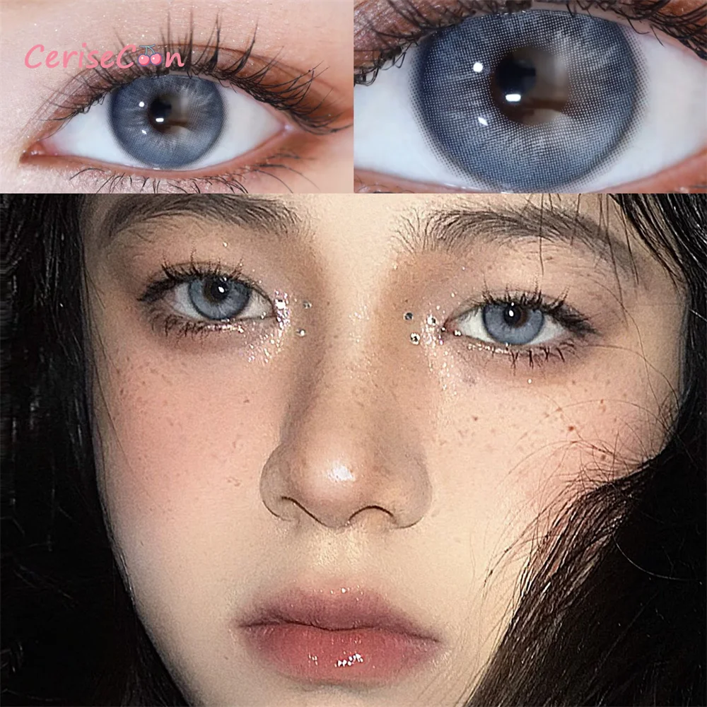 

Easycon Taylor Gray-blue Colored Contact Lenses soft for eyes small Beauty Pupil myopia prescription degree yearly natural new
