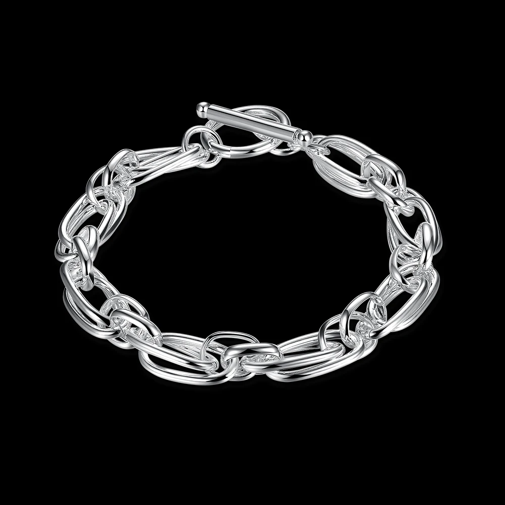 Charms fine creative circle chain fashion 925 Sterling silver Bracelet for woman noble jewelry Wedding party lady Holiday gifts