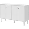 Sideboard Buffet Cabinet Kitchen Storage Cabinet Living Room 4 Doors Console Table (White) 3