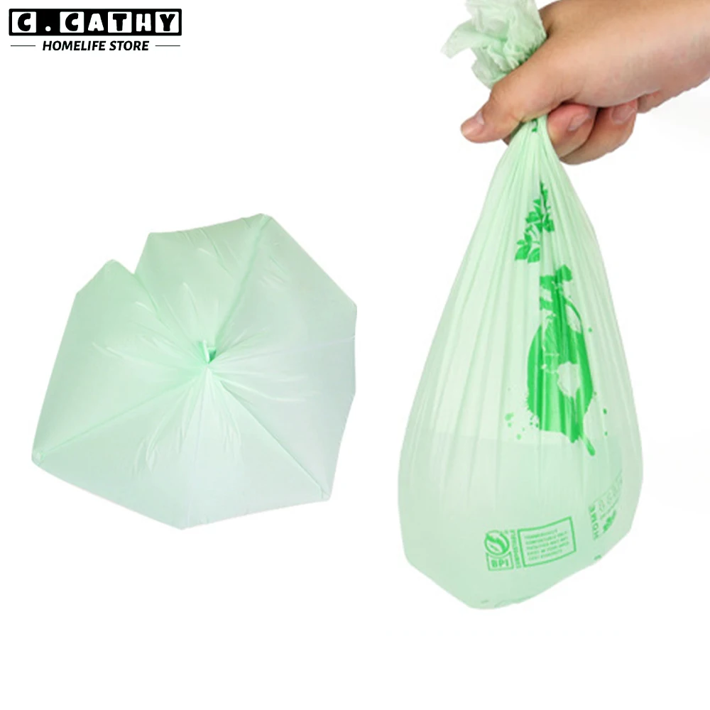 50/100 pz sacchetto della spazzatura biodegradabile amido di mais compostabile riciclaggio Pet cacca cucina sacchetto della spazzatura degradabile per uso domestico