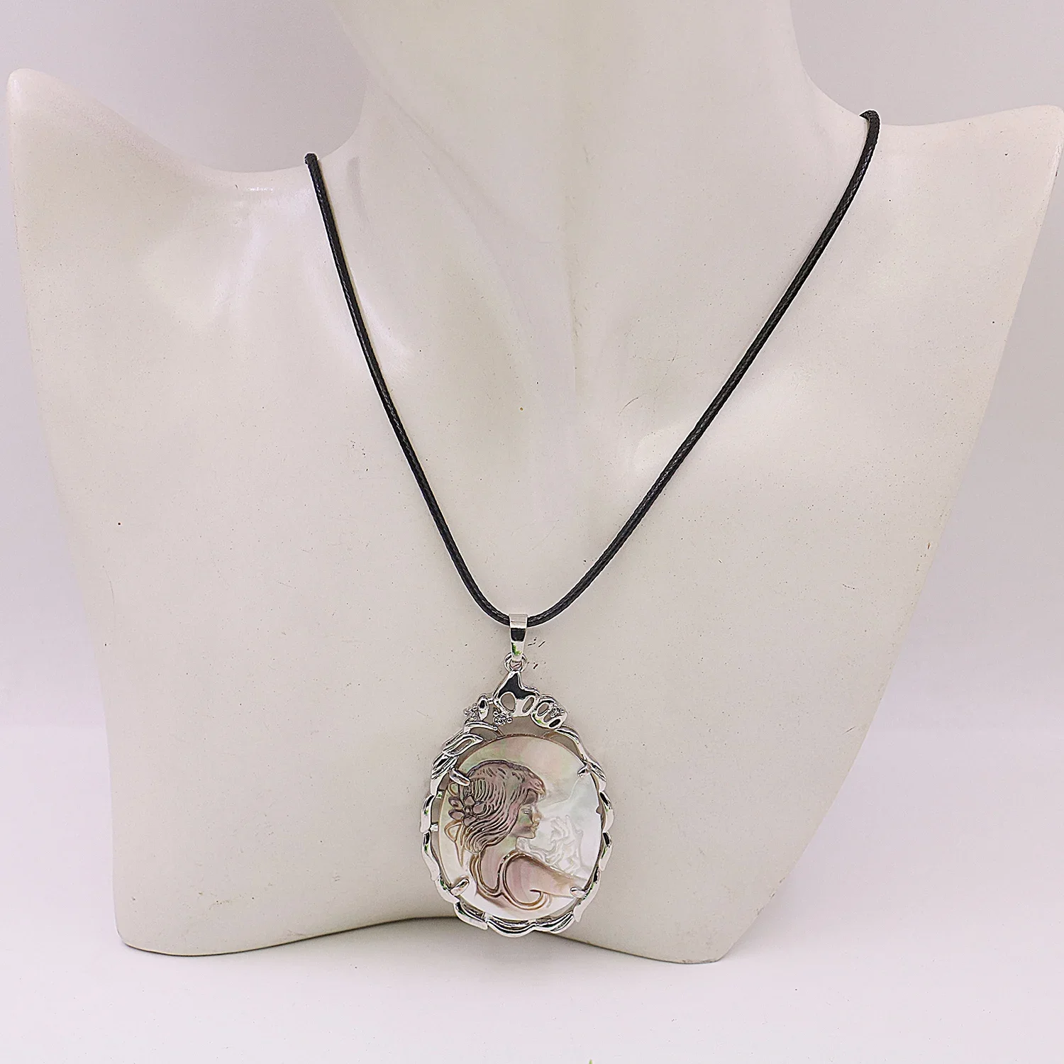 55x36mm Natural Multicolor Alloy&Sea Shell Women Carving DIY Necklace Pendant,Fashion Women's Jewelry Craft Gifts,Jewelry Making