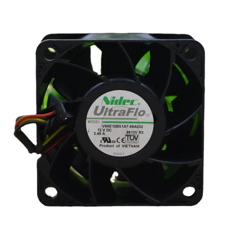 

Новый охлаждающий вентилятор Nidec V60E12BS1A7-09A032 12V 2.45A 6 см, серверный вентилятор 6038 60 × 60 × 38 мм
