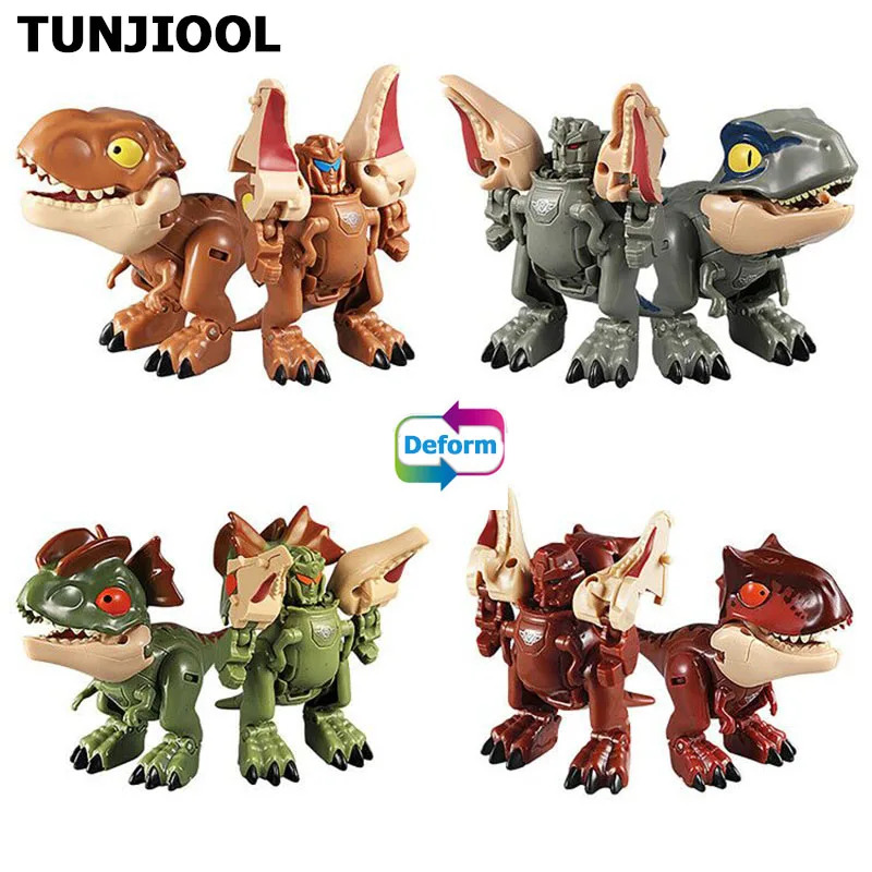Mini Deformation Toy Children Educational Movable Joint Robot Transformation Dinosaur Model Toys for Birthday Dino Gift 4Pcs/Set |