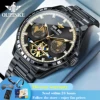 OUPINKE 3280 Hollow Skeleton Mechanical Men Watch Luxury Fashion Auto Date Watch For Men Deep Waterproof Business Man Wristwatch 1