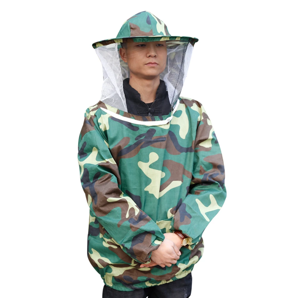 Summer Camouflage Beekeeping Hat Beekeeper Beekeeping Clothes Bee Sting Protection Clothing Hood Tools Height 178cm