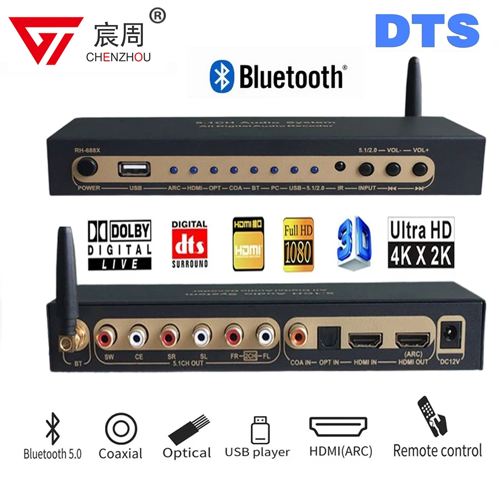 Decodificatore Convertitore Audio Hdmi 5.1 Dac Dts Ac3 Flac Pcusb Ape 4K * 2K Convertitore Estrattore Hdmi A Hdmi Splitter Digital Spdif Arc Hdmi 5.1 