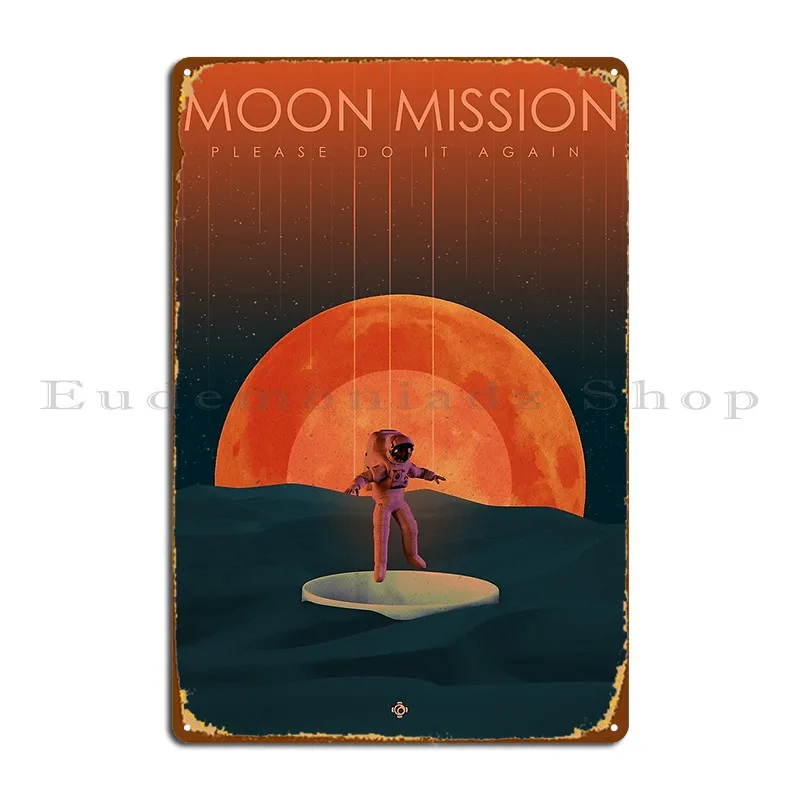 Moon Mission Astronaut Targa In Metallo Poster Vintage Iron Wall Decor Vintage Murale Tin Sign Poster