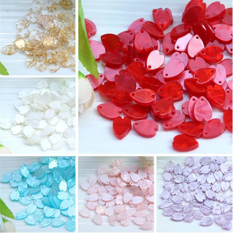 

50pcs/lot creative Imitate shell waterdrop petal beads acetic acid connector for diy earrings hairpin jewelry making accessories