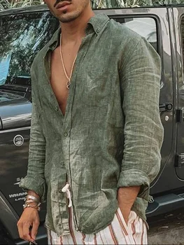 Men's Shirt Long Sleeve Regular Fit Men Casual Oversized Loose Single Breasted Shirt Leisure Spring Summer Male Blouse Shirt 1