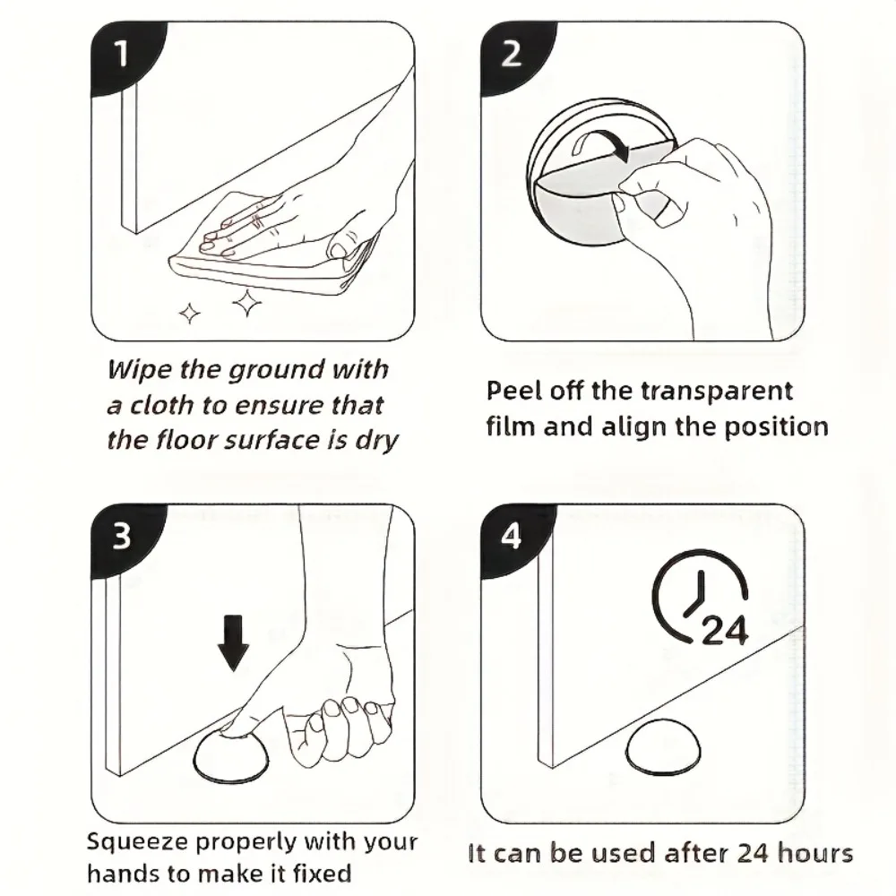 Silicone Door Stopper No Drill Anti Bump Pad for Office Home Safety Protection Home Improvement Dodgers Door Holder