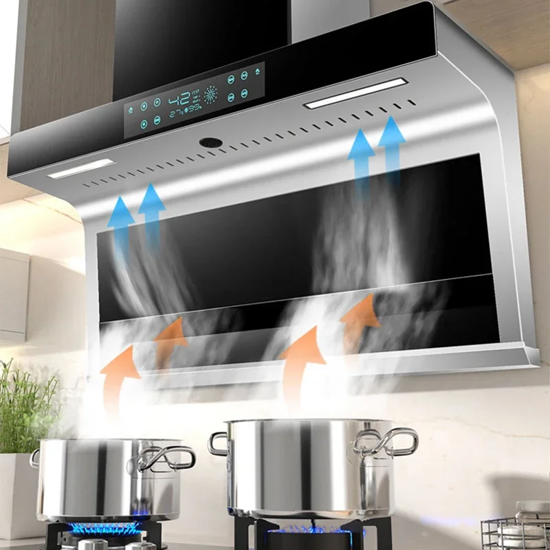 Range Hood For Kitchen Stainless Steel High Suction Automatic Washing Kitchen Touch Control Kitchen Extractor Hood Ventilator 4