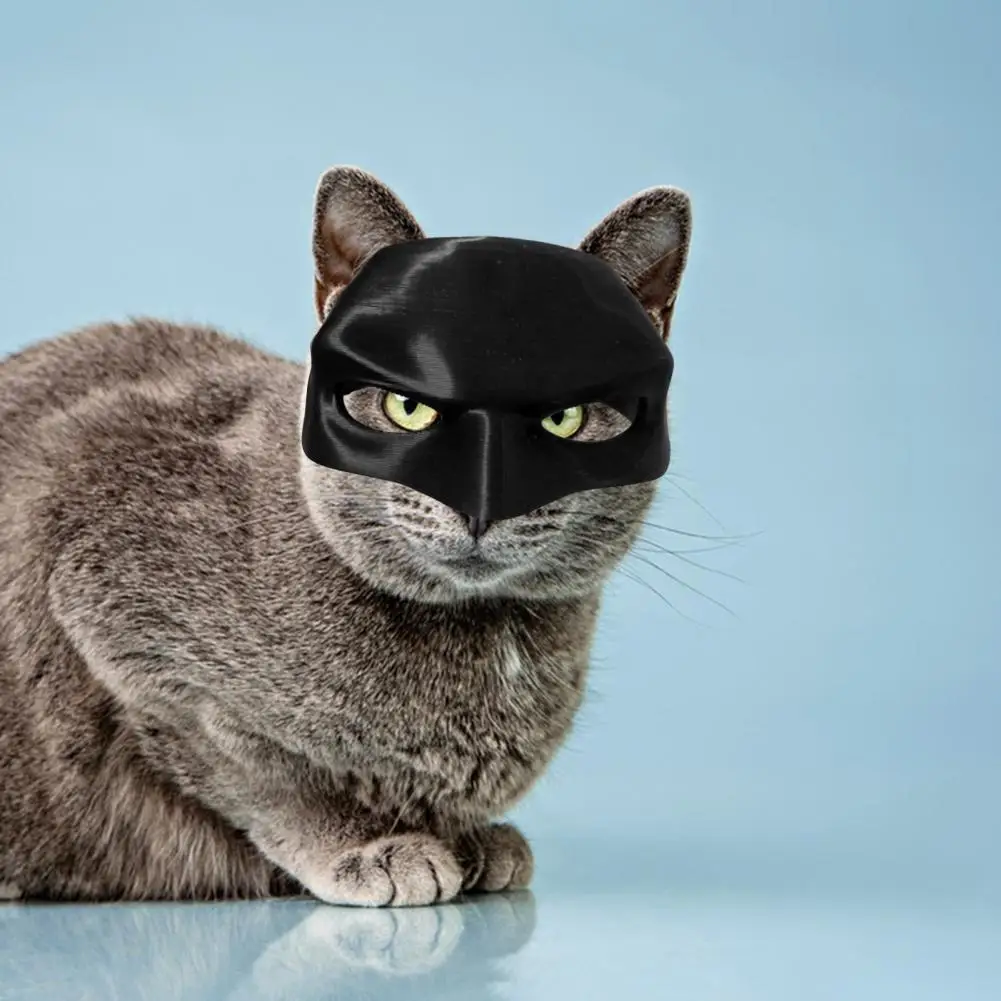 Halloween Mask Cat Face Mask for Pets Spooky Halloween Cat Face Cushion Bat Cosplay Hat Set For Party Atmosphere Prop Black Make-up Half