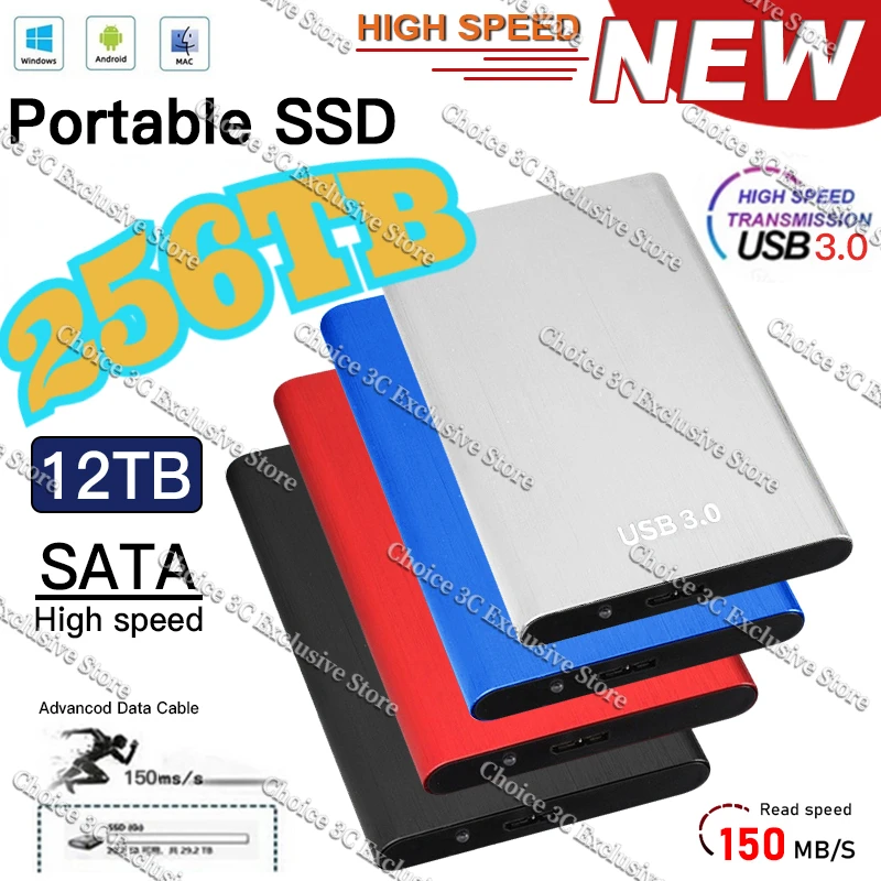 

256TB USB 3.0 External Mobile High-Speed Hard Disk 2tb 4tb SSD Computer Accessories Storage Device Desktop Notebook Universal