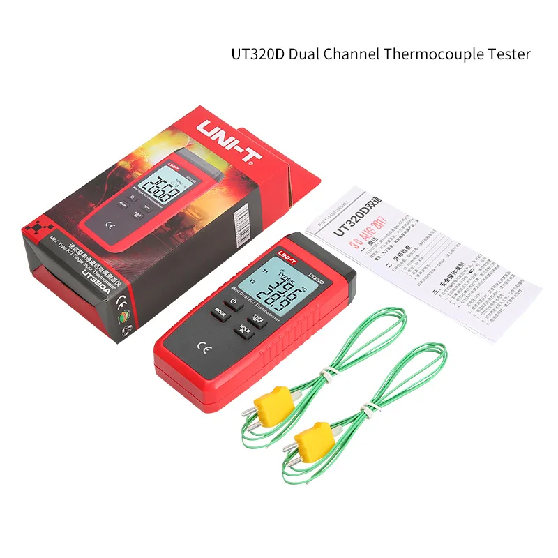 UNI-T UT320D термометр, гигрометр, термокопипель, контактный тип, двухканальный KJ измеритель температуры, UT320A гигрометр, тестер (art.: 3920bd68cf3cc) - 3920bd68cf3cc