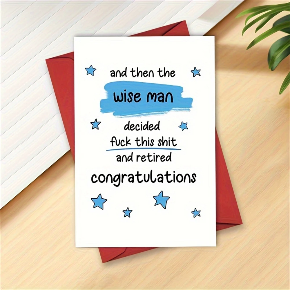 남성용 은퇴 카드, 재밌는 해피 은퇴 카드, 은퇴 카드, 동료 선물, 현자 은퇴 축하, 1 개 