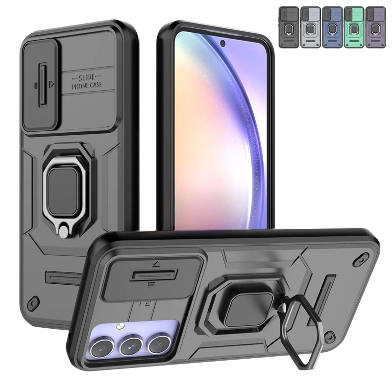 Per Samsung A54 5G Custodia Cover Samsung Galaxy A54 5G Capa Bumper 2-In-1 Slide Camera Lens Ring Holder Fundas Samsung A54 A 54 5G